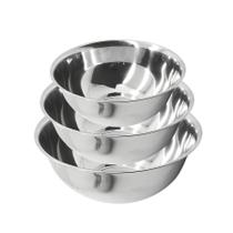 Kit 3 Bowl Inox Tigela Profissional Bacia Saladeira Mixing Multiuso PMG