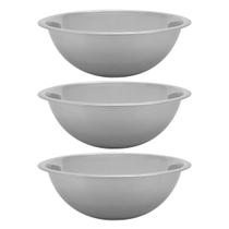 Kit 3 Bowls Tigela Alimentos Multiuso Inox Grande 26cm Kit 3 Bowls Tigela Alimentos Multiuso Inox Grande 26cm