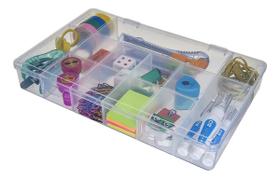 Kit 3 Box Caixa Organizadora c/ Divisórias 23cm Transparente