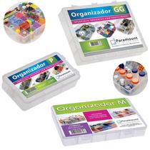 Kit 3 box organizadores p m gg c/ divisorias pesca artesanato costura botao caixa maleta estojo miçanga
