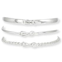 kit 3 Bracelete Pulseira Feminino Rigido Prata Lei Largo kit 3 Bracelete Pulseira Feminino Rigido Prata Lei Largo