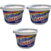 Kit 3 Brilho Total Pote Limpa Alumínio Panelas Pratas 500gr