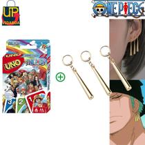 Kit 3 Brincos One Piece Roronoa Zoro + Jogo Uno One Piece