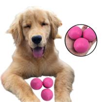 Kit 3 Brinquedo Cachorro Bolinha Maciça Lisa Para Cães 70mm