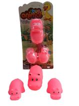 Kit 3 Brinquedo De Vinil Animais Com Som Infantil Pequeno - Ctue Animal