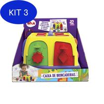 Kit 3 Brinquedo Infantil Caixa De Brincadeiras - Elka 1135