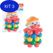 Kit 3 Brinquedo Palhaço Esfera De Empilhar Didático Infantil