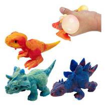 Kit 3 Brinquedos Apertar Squish Dino Flofy Fofo Antistres