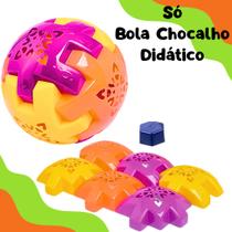 Kit 3 Brinquedos Educativos Bola Didática+Cubo+ Bola com Formas Infantil e Divertido Para Bebês