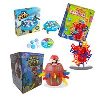 Kit 3 Brinquedos Educativos Equilibra Cadeira+barril+pinguim