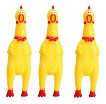Kit 3 Brinquedos Pet Mordedor Borracha Frango Galinha para cães cachorros Pets - Pequeno
