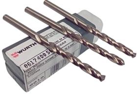 KIT 3 BROCA HSCO 4.5 mm 5% Cobalto HASTE PARALELA DIN 388 WURTH