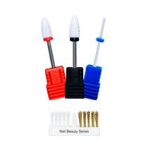 Kit 3 Brocas Cerâmica Unhas de Gel + Escovinha Aço Limpeza Kit 3 Brocas Cerâmica Unhas de Gel + Escovinha Aço Limpeza
