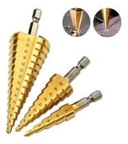 Kit 3 Brocas Cônica Escalonadas Jogo 4-32mm Titânio - Saint Kit 3 Brocas Cônica Escalonadas Jogo 4-32mm Titânio - Saint