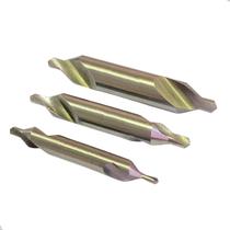 Kit 3 Brocas de Centro HSS Diam. 2,5 + 3,15 + 4,0 mm (aço rápido) Kit 3 Brocas de Centro HSS Diam. 2,5 + 3,15 + 4,0 mm (aço rápido)