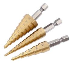 Kit 3 Brocas Escalonada 3 A 20 Revestida Titanio - Ofa