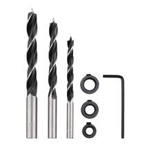 kit 3 Brocas Para Madeira cavilhas 6 8 E 10Mm com limitadores