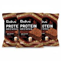Kit 3 Brownie Protein Sabor Cappuccino Zero 40G Belive