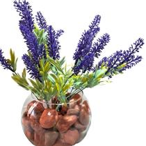 Kit 3 Buquê Lavanda Silicone Arranjo Lavanda com 5 ramos (Galhos) Luxo Artificial