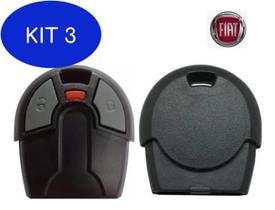 Kit 3 Cabeça Da Chave Fiat Com Comando - Placa E Capinha Completa