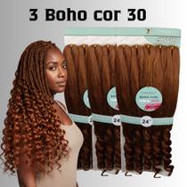 Kit 3 cabelo jumbo boho curl 400g cherey para trança boho braids Kit 3 cabelo jumbo boho curl 400g cherey para trança boho braids