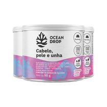 Kit 3 Cabelo, Pele e Unha Ocean Drop Vegano 30 Gomas Kit 3 Cabelo, Pele e Unha Ocean Drop Vegano 30 Gomas