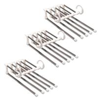 Kit 3 Cabide 5 em 1 Retrátil Multifuncional Organizador Aço Calças Jeans Cor:Branco Kit 3 Cabide 5 em 1 Retrátil Multifuncional Organizador Aço Calças Jeans Cor:Branco