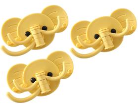 Kit 3 Cabide de Parede de Elefante com 7 Ganchos Fixação Adesiva Kit 3 Cabide de Parede de Elefante com 7 Ganchos Fixação Adesiva