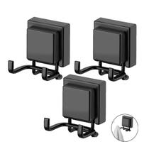 Kit 3 Cabide Gancho Duplo Multiuso Com Ventosa Para Toalhas Objetos Utensílios Banheiro Preto Fosco - Future Kit 3 Cabide Gancho Duplo Multiuso Com Ventosa Para Toalhas Objetos Utensílios Banheiro Preto Fosco - Future