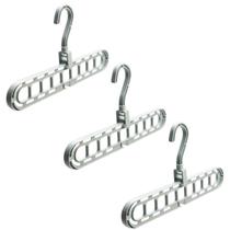 Kit 3 Cabide Organizador Mágico Multifuncional 9 Furos