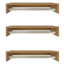 Kit 3 Cabideiro de parede suspenso 80x25x11,5 Amadeirado Kit 3 Cabideiro de parede suspenso 80x25x11,5 Amadeirado