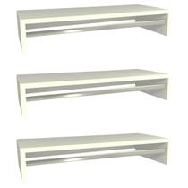 Kit 3 Cabideiro de parede suspenso 80x25x11,5 Branco