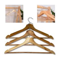 Kit 3 Cabides De Madeira Envernizado Para Guarda Roupa Kit 3 Cabides De Madeira Envernizado Para Guarda Roupa