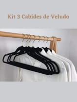 Kit 3 Cabides De Veludo Para Calças Blusas Multiuso Portátil Calceiro Aveludado Organização Roupas