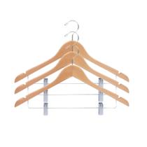 Kit 3 Cabides Madeira Premium com Verniz para Roupas Armario