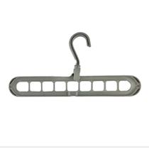 Kit 3 Cabides Mágico Cinza Organizador 9 Furos Multidobrável Kit 3 Cabides Mágico Cinza Organizador 9 Furos Multidobrável