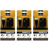 Kit 3 Cabo Adaptador Conversor Hdmi Para Vga Saída P2 Áudio