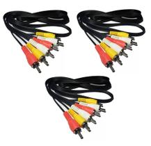 Kit 3 Cabo Audio/video Macho 3 RCA+3 RCA - 1,8m -MXT