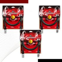 Kit 3 Cabo De Microfone Balanceado Xlr Macho Para Xlr Femea 1m Metro - Pulse Eletrolon Kit 3 Cabo De Microfone Balanceado Xlr Macho Para Xlr Femea 1m Metro - Pulse Eletrolon