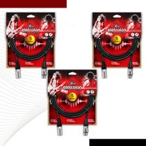 Kit 3 Cabo De Microfone Balanceado Xlr Macho Para Xlr Femea 5m Metros - Pulse Eletrolon Kit 3 Cabo De Microfone Balanceado Xlr Macho Para Xlr Femea 5m Metros - Pulse Eletrolon