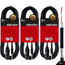 Kit 3 Cabo De Microfone P10 Mono Para Xlr Fêmea 10m Metros - Eletrolon Kit 3 Cabo De Microfone P10 Mono Para Xlr Fêmea 10m Metros - Eletrolon