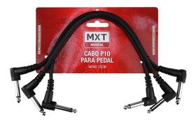 Kit 3 Cabo P10 L X P10 L Pedal 25cm Injetado Blindado Prof