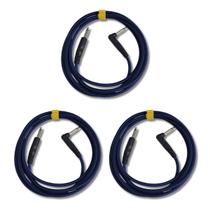 Kit 3 Cabo P10 + P10 90º 4.57m 0.40mm Têxtil Ironflex Bk Az