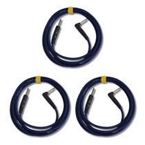 Kit 3 Cabo P10 + P10 90º 4.57M 0.40Mm Têxtil Ironflex Bk Az