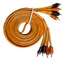 Kit 3 Cabo RCA 4 Vias KX3 5 Metros - Laranja