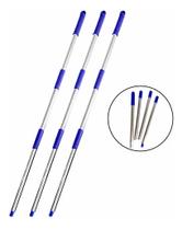 Kit 3 Cabo Reposição De Aço Cromado 1,48 Mt Mop Multiuso