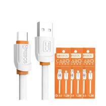 Kit 3 Cabo Tipo-C Carregador Turbo Usb Dados 1,2M Flexível