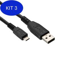 Kit 3 Cabo Usb Carregador Inova V8 J5 J7 J7 Prime