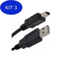 Kit 3 Cabo Usb V3 Para Controle Ps3 1 Metro