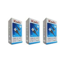 Kit 3 Cabos De Dados Usb V8 Kingo Preto 1M 2.1A P/ Moto E6S